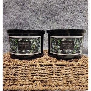 *NWT*2 Huntington Home Comforting Frankincense cedarwood orange 3 wick candles
